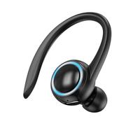 Genérico Single Ear Wireless Earphones 5.2, Noise-Cancelling Cordless In-Ear Headset with Ear Hook, 50mAh, Comfortable Earpiece for Sports Business Calls Travel, Black White