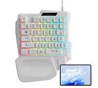 Genérico Single Hand Keyboard, Ergonomic Mechanical Programmable, 8.86x6.97x1.18 Inches, Compact Keypad Layout, Mobile Controller for Home, Travel, Hotel, School Use, Black and White