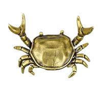 Genérico Single Pen Holder - 5.2x3cm Charming Weightlifting Crab Statue Pencil Holder | Exquisite Decorations | Multipurpose Animal Miniatures Figurines, Brass Crafts Desk Gadget For Pen Storage