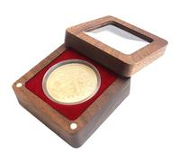 Genérico Single Pin Display Case - Badge Boxes, Solid Wood Coin Collectible Holders, Elegant Velvet Padded Protection Trays, Small Square Accessory Holders - For New Year Easter Hobbyist Room