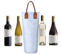 Genérico Single Wine Bag, Felt Wine Carrier, 12,8 x 4,13 x 4,13 pulgadas, diseño de insulación, portátil manija, térmica botella para fiestas, Weddings, and Travel, plateado, Se référer au descriptif,