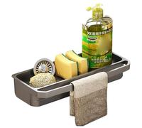 Genérico Sink Sponge Rack - Hanging Faucet Storage Basket, Household Cleaning Organizer, Durable Holder | Rustproof Water Drain Design, Space Saving Dishcloth Soap Brush Arrangement Solution