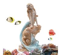 Genérico Sirenita - Decoraciones para acuarios, Estatua de Figuras de Resina | Decoración de Acuario Artificial, 6 Estilos, Accesorios para Mascotas con Tema de Escritorio de Acuario