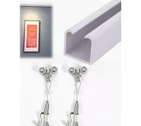 Genérico Sistema Ajustable para Colgar Cuadros en la Pared para galerías de Arte: Kit para Collage de Fotos con Alambre de cáñamo y riel Decorativo (Cables de 96 cm/91 cm y 150 cm/14,5 m) para un Mon