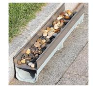 Genérico Sistema de Drenaje subterráneo para Patios: Drenaje de Zanja con Rejilla metálica, Canal de Drenaje para Patios Exteriores y bajantes, 100x25x30cm, fácil Instal