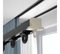 Genérico Sistema de riel Deslizante de Aluminio para Cortinas de Techo, Kit de riel Divisor de ambientes para Montaje en Techo, Barra divisoria empotrada de Metal (Negro, 3 m/9,8 pies)