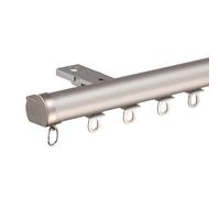 Genérico Sistema de riel para Cortinas, Elegante Barra de Cortina de Techo de Aluminio Gris de 120 cm - Sistema Deslizante silencioso y Duradero para la división de la Sala de Estar Moderna y solució