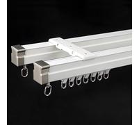 Genérico Sistema de riel para Cortinas, Juego de rieles curvos Dobles Ajustables para Montaje en Techo/Pared, 160 cm (5,2 pies) decoración de la Sala de Estar y el Dormitorio.