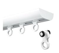 Genérico Sistema de riel para Cortinas, riel de Aluminio de 150 cm con guía Deslizante para Dormitorio, Oficina y jardín de Invierno. Sistema de fácil instalación para Cortinas y visillos. Solución d
