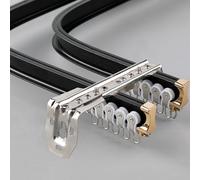 Genérico Sistema de riel para Cortinas, riel Doble Flexible de Aluminio para Ventanas saledizas - Barra de Cortina de Ducha Duradera - Fácil de Doblar para diseños Rectos/curvos (Negro, 2,3 m/7,5 pie