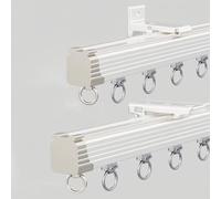 Genérico Sistema de rieles de Aluminio para Cortinas de Techo: rieles deslizantes para Cortinas, Ideales para Sala de Estar y Dormitorio como Separador de ambientes (Blanco, 310 cm).