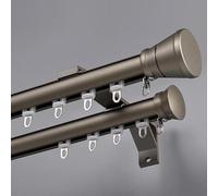 Genérico Sistema de rieles para Cortinas, Barra Decorativa para ventanal, riel Doble para Cortinas de Pared, guía silenciosa de aleación de Aluminio, Kit Completo para Cortinas de Sala de Estar y Bal