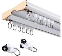 Genérico Sistema de rieles para Cortinas, Barra Doble para Cortinas - Montaje en Techo, rieles divisores de ambientes de Aluminio para Sala de Estar y Dormitorio, Poste de conexión de 1,1 m (3,6 pies