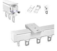 Genérico Sistema de rieles para Cortinas de Techo: Montaje Ajustable para divisores de ambientes, instalación en Pared o Techo, Juego de rieles versátiles en Blanco, Negro y champán, Ideal para ofici