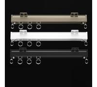 Genérico Sistema de rieles para Cortinas de Techo para divisores de ambientes, Juego de rieles deslizantes Suaves de 1 a 5 m, Montaje en Techo de 4,8 m, Color champán, Ideal para Ventanas y divisores
