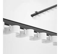 Genérico Sistema de rieles para Cortinas de Techo y Pared, rieles Plegables de Alta Resistencia, aleación de Aluminio de Deslizamiento Suave, fácil instalación, Color Negro, Ajustable de 1,7 m a 5 m