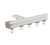 Genérico Sistema de rieles para Cortinas, Elegante Sistema de rieles de Techo de 360 cm - Barra de Cortina Moderna de Aluminio, Separador de ambientes silencioso, Barra Deslizante Blanca Duradera par