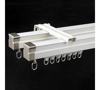 Genérico Sistema de rieles para Cortinas, Juego de rieles curvos de Doble riel Ajustables para Montaje en Techo/Pared - 460 cm (15.1 pies) decoración de la Sala de Estar y el dormi