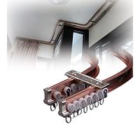 Genérico Sistema de rieles para Cortinas, riel de Aluminio Flexible para Cortinas, riel Doble para Techo/Pared, Sistema de rieles curvos para caravanas y ventanales, 4,5 m Rosa, Ajustable de 1 m a 5