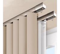 Genérico Sistema de rieles para Cortinas, riel de Pared Resistente con Rodillos silenciosos - Separador de ambientes de 1,4 m/4,6 pies para Sala de Estar, Dormitorio, Hotel y Hospital - Color champán