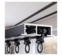 Genérico Sistema de rieles para Cortinas, riel Divisor de ambientes de Aluminio Resistente, rieles metálicos para Cortinas Gruesas, Montaje preinstalado, Negro, 6 m/19,7 pies - Ideal para Uso en el h
