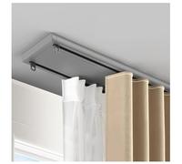 Genérico Sistema de rieles para Cortinas, riel Doble Ajustable para Cortinas de Techo, Ideal para Dividir Espacios en caravanas - Riel Gris de 2,4 m (8 pies), Longitudes versátiles para una fácil ins