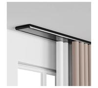 Genérico Sistema de rieles para Cortinas, riel Doble de 430 cm, riel Divisor de ambientes de Aluminio para Montaje en Techo con 20 poleas silenciosas - Negro. Soluciones de privacidad para Sala de es