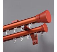 Genérico Sistema de rieles para Cortinas, riel Doble de Aluminio para Ventanas saledizas, Kit de Barra Decorativa para Cortinas de Montaje en Pared, guía silenciosa para Sala de Estar y balcón (naran