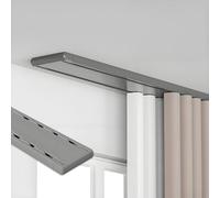 Genérico Sistema de rieles para Cortinas, riel Doble Deslizante de Aluminio Resistente, riel Divisor de ambientes para Montaje en Techo para Ventanas de dormitorios y hoteles, Funcionamiento Silencio