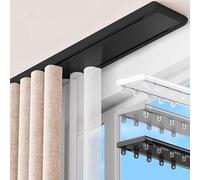 Genérico Sistema de rieles para Cortinas, riel Doble para Cortinas a Medida - Riel de Aluminio para Montaje en Techo para Separador de ambientes, Negro, 4,6 m/15,1 pies Dormitorio, sa