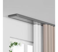 Genérico Sistema de rieles para Cortinas, riel Doble Resistente para Cortinas - Barra de Techo silenciosa de Aluminio para Sala de Estar y Dormitorio, conexión para Vent