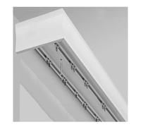 Genérico Sistema de rieles para Cortinas, rieles enrollables silenciosos con Doble riel y Caja de cornisa - Montaje en Techo de aleación de Aluminio de 1,2 m para Dormitorio, Funcionamiento Suave, fá
