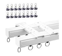 Genérico Sistema de rieles para Cortinas, Sistema de rieles Flexibles de Alta Resistencia para Ventanas Rectas y miradores - Esquina Universal Beawheel de 90°, Ideal para separadores de ambientes y c