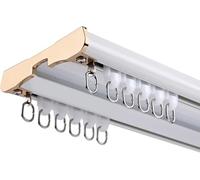 Genérico Sistema de rieles para Cortinas, Sistema de rieles para Cortinas de Alta Resistencia - rieles Dobles Nano Silence de 1,4 m/4,6 pies, Montaje en Techo de aleación de Aluminio para Sala de EST