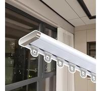 Genérico Sistema de rieles para Cortinas, Sistema de rieles para Cortinas de Montaje en Techo de Alta Resistencia, 2,4 m/7,9 pies - Diseño Elegante Que no Deja Pasar la