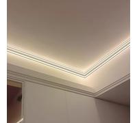 Genérico Sistema difusor de Techo LED para iluminación indirecta, Canal de Cubierta Decorativa de Yeso, zócalo de Aluminio de 22 m con iluminación de neón, solución de luminaria Moderna