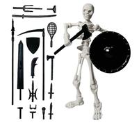 Genérico Skeleton Action Figure, Movable Human Bone Doll Model, 1.38x0.59x5.12 Inches, Flexible Anatomy Ornament, Realistic Halloween Display Piece for Teaching Desk Decor Entryway Classroom Holiday