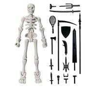 Genérico Skeleton Action Figure, Movable Human Bone Model Figurine, Halloween Desktop Ornament, Perfect For Display Collecting Or Holiday Table Home Office Classroom Decor, 1.38x0.59x5.12 In