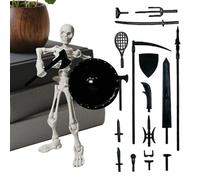 Genérico Skeleton Action Figure, Movable Skeleton Figurine with Realistic Joints, Human Bone Model Halloween Desktop Ornament for Display, Collecting, Holiday Table, Home, Workplace, Classroom