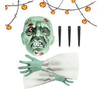 Genérico Skeleton Coming out of Ground - 3 Pieces Plasttic Skull Skeleton Décor, Zombie Arm Prop with Plasstic Hands | Skull Ornament For Pathway, Yard, Garden, Haunted House, Front Door, Fence