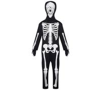 Genérico Skeleton Costume Kids, Glowing Skeleton Jumpsuit, Full Body Cosplay Outfit, With Gloves and Head Cover, 1 Piece Performance Wear for Children, School, Masquerade Party, Stage, Dress Up