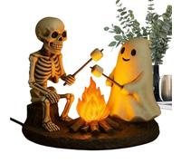 Genérico Skeleton Ghost, Bonfire Night Lamp, Flickering Campfire Indoor Figurine Light, Halloween Ambience Nightlight For Mantel Desktop Bedroom Study Room, Living Space, Compact & Decorative