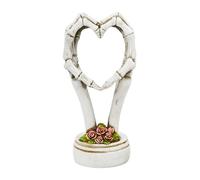 Genérico Skeleton Hand Heart Statue - Halloween Decorative Ornament | Skull-Themed Abstract Sculpture | Heart Shape Decor Display For Home Kitchen Bedroom Wedding Countertop Setup