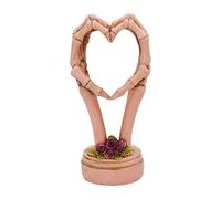 Genérico Skeleton Hand Heart Statue - Skull-Themed Abstract Sculpture | Halloween Decorative Ornament | Heart Shape Decor Display For Home Kitchen Bedroom Wedding Countertop Setup