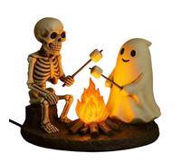 Genérico Skeleton Lamp, Ghost Bonfire Light, Halloween Decoration, LED Nightlight Resin Design, Sturdy Material, Ideal for Home Desk Bedside Use, 5.5x4.3 Inches, Multicolor, 1 Piece