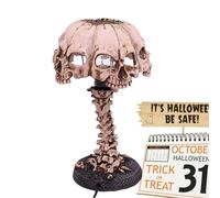 Genérico Skeleton Lamp - Resin, 2.17x2.17x6.3in Skull Lamp Halloween Night Light | Battery-Powered Decorative LED Lamps Festive Glow, Skull Night Light For Bedroom, Party Decor, Halloween, Gifting