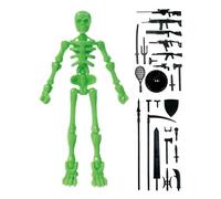 Genérico Skeleton Toy, Action Small Skeleton Decoration with Multiple Accessories, Realistic Movable Joints Figurine, Poseable Model Statue for Christmas Collection, Party Game, Role-Playing, Shelves