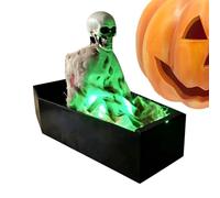 Genérico Skeletons for Halloween - Voice Activated Spooky Prop in Coffin | Skeleton Prop with Scary Sounds Green LED Light for Haunted House Park Cemetery Garden Lawn Porch Yard Party