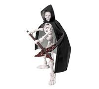 Genérico Skelettspielzeugfigur - 13 Cm/5.11in Lett -Actionfigur Spielzeug, Schädelstatue Für Wohnkultur | Mit Und Cloak -Set, Battle Tool Posiable Skulpture Assembly Kit Für Ein Bücherregal