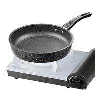 Genérico Skillet Pan, Frying Pan Induction | 26cm Non Stick Frying Pans, Metal Cookware with Lids, Kitchen Cookware for Food Preparation, Heat-Resistant Cooking Pans with handle